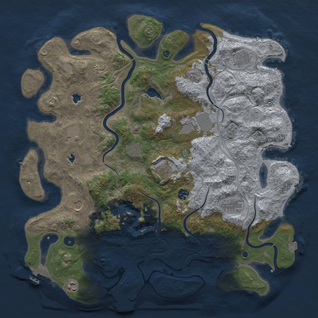 Rust Map: Procedural Map, Size: 4500, Seed: 1668670436, 17 Monuments