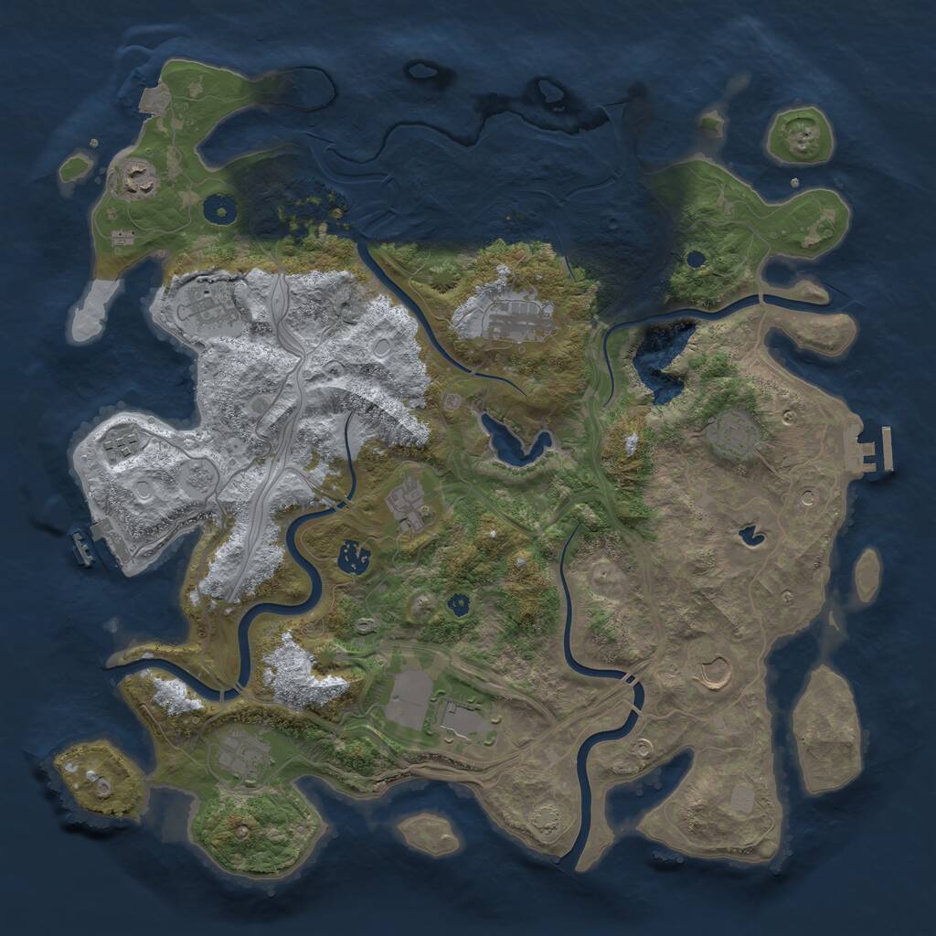 Rust Map: Procedural Map, Size: 4250, Seed: 1612817913, 16 Monuments