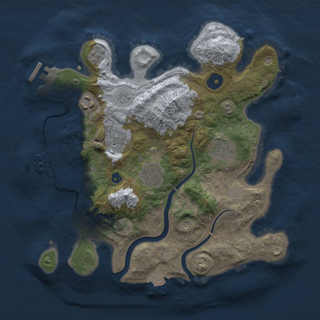 Rust Map: Procedural Map, Size: 3000, Seed: 717933375, 11 Monuments