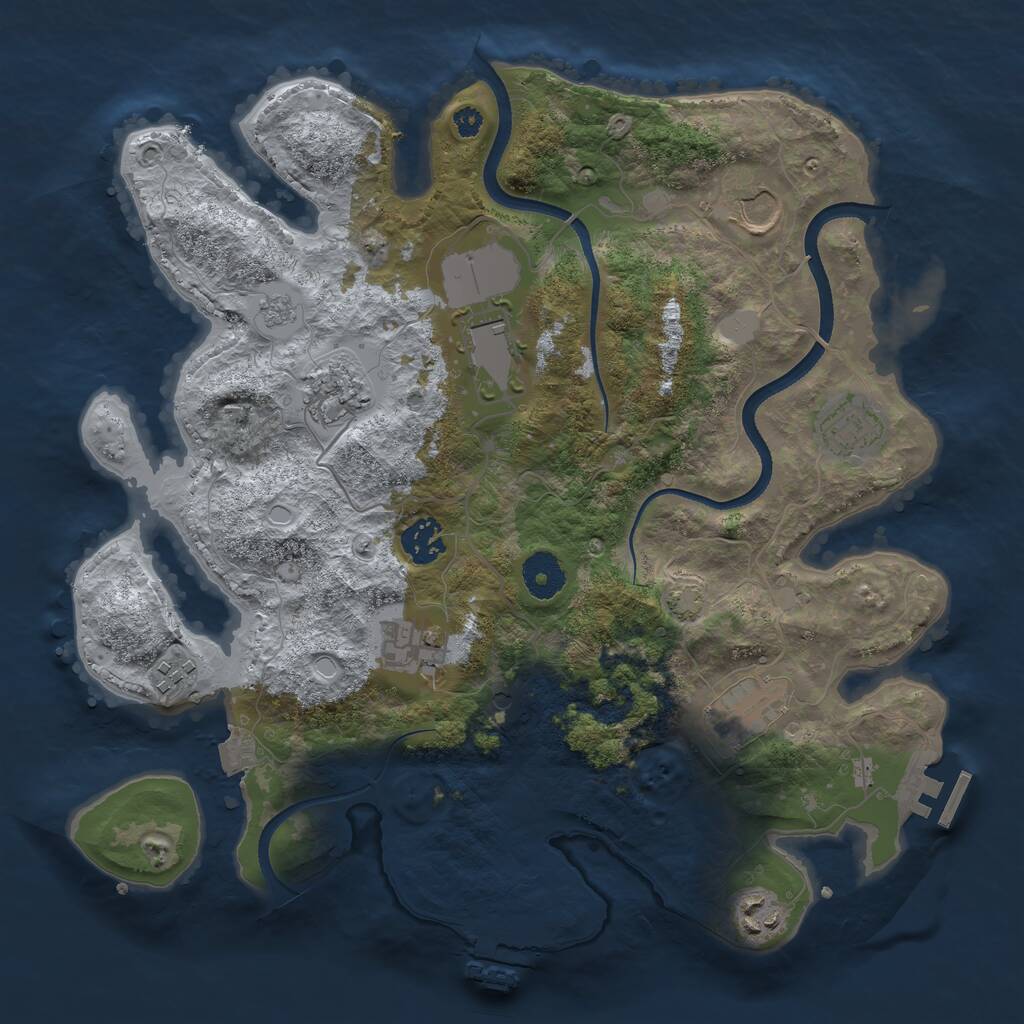 Rust Map: Procedural Map, Size: 3500, Seed: 1165706230, 15 Monuments