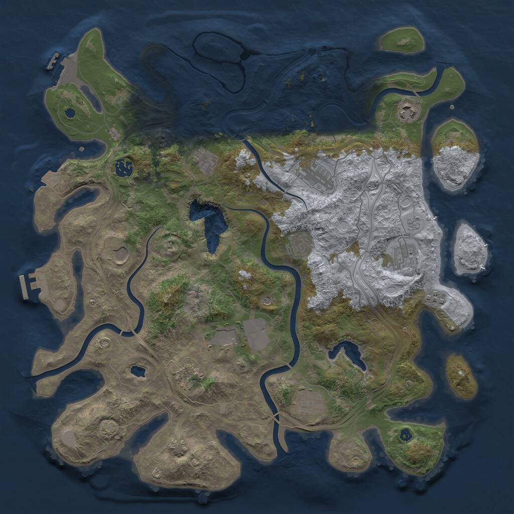 Rust Map: Procedural Map, Size: 4250, Seed: 1159597103, 17 Monuments