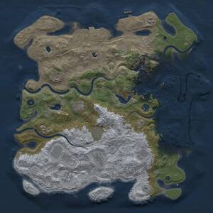 Thumbnail Rust Map: Procedural Map, Size: 4500, Seed: 13613, 17 Monuments