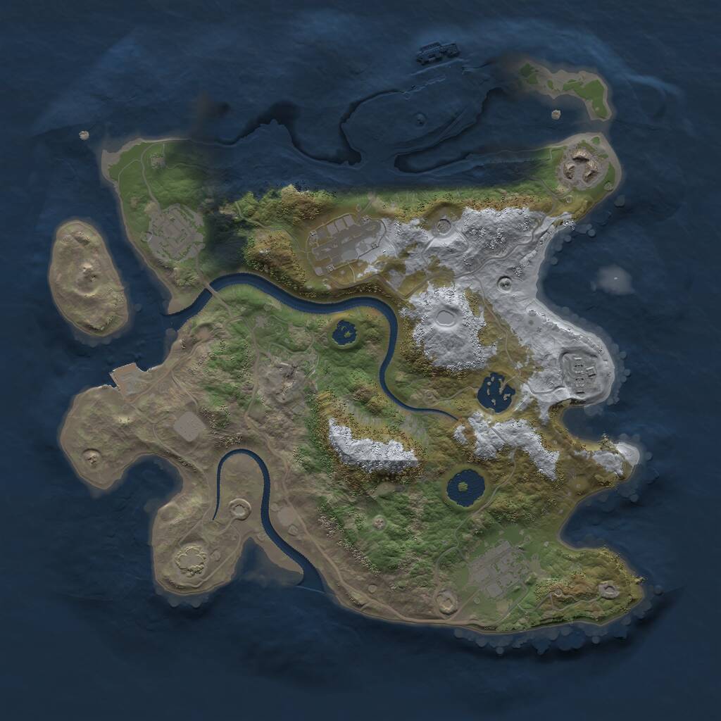 Rust Map: Procedural Map, Size: 3000, Seed: 1974910435, 10 Monuments