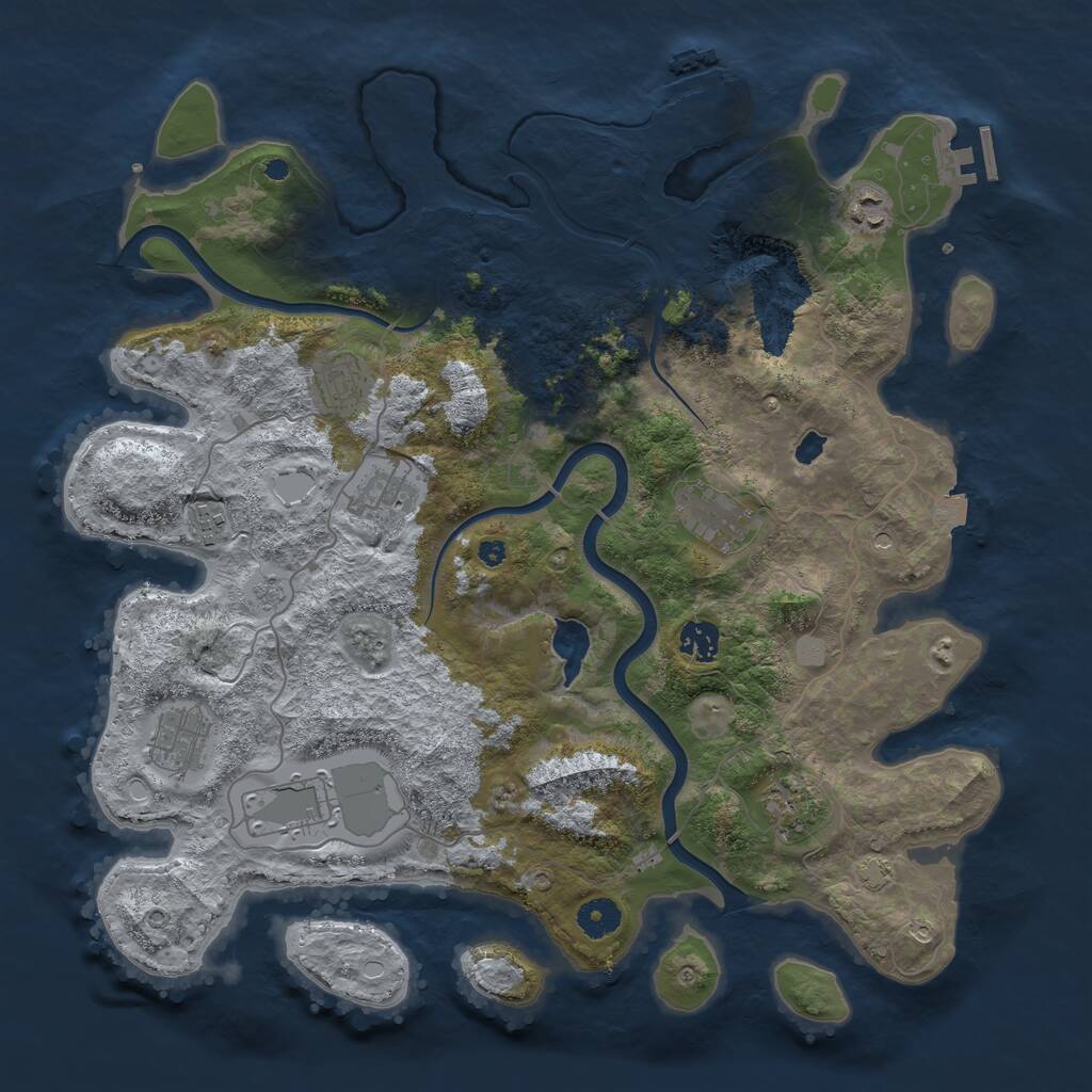 Rust Map: Procedural Map, Size: 4000, Seed: 55768421, 15 Monuments