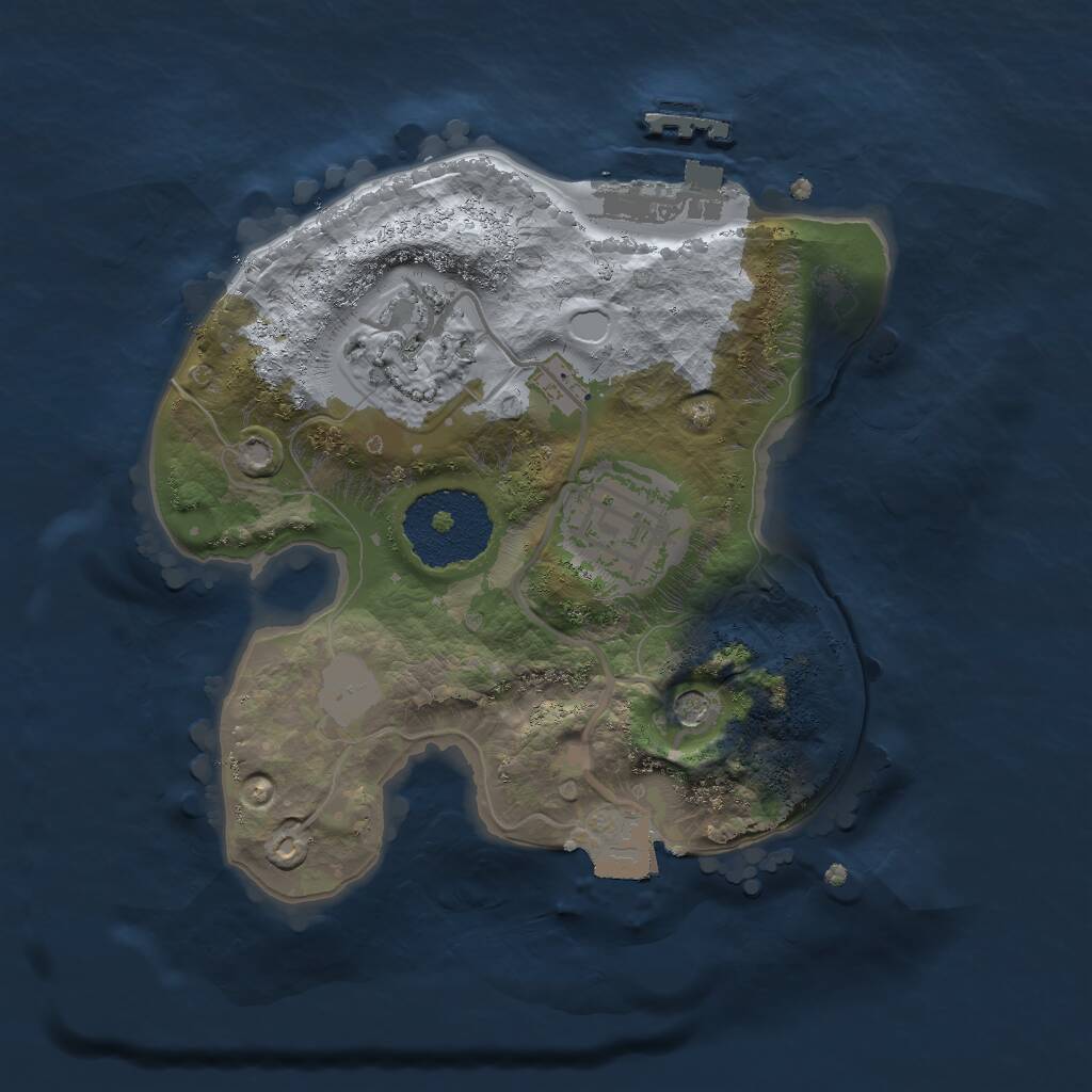 Rust Map: Procedural Map, Size: 2000, Seed: 1972168122, 5 Monuments