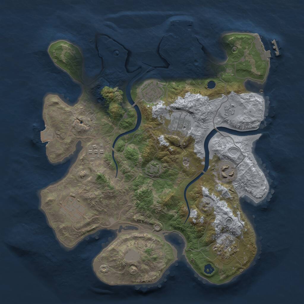 Rust Map: Procedural Map, Size: 3000, Seed: 246810, 12 Monuments