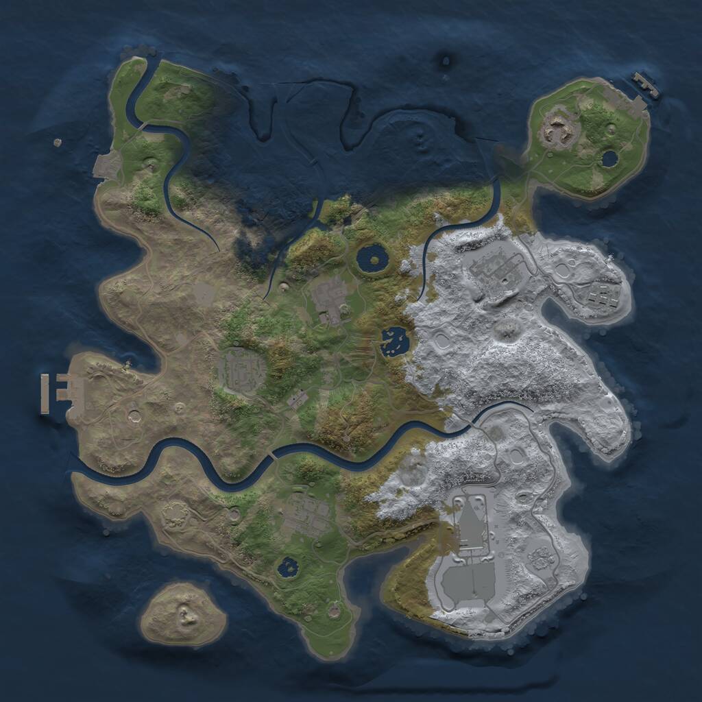 Rust Map: Procedural Map, Size: 3500, Seed: 688331367, 14 Monuments