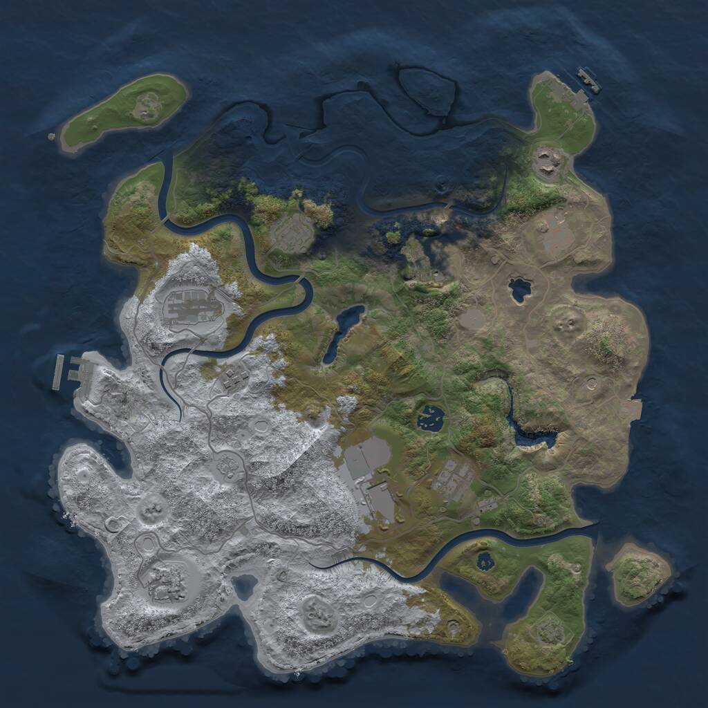 Rust Map: Procedural Map, Size: 4000, Seed: 1661, 16 Monuments