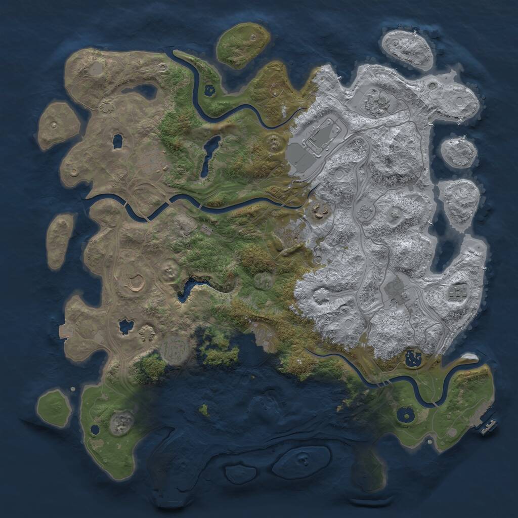 Rust Map: Procedural Map, Size: 4500, Seed: 925534, 17 Monuments