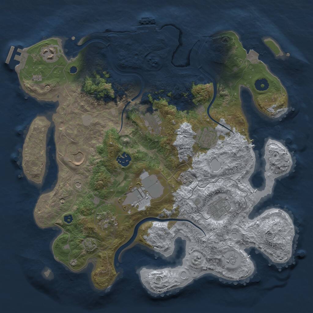 Rust Map: Procedural Map, Size: 3500, Seed: 1981146133, 15 Monuments