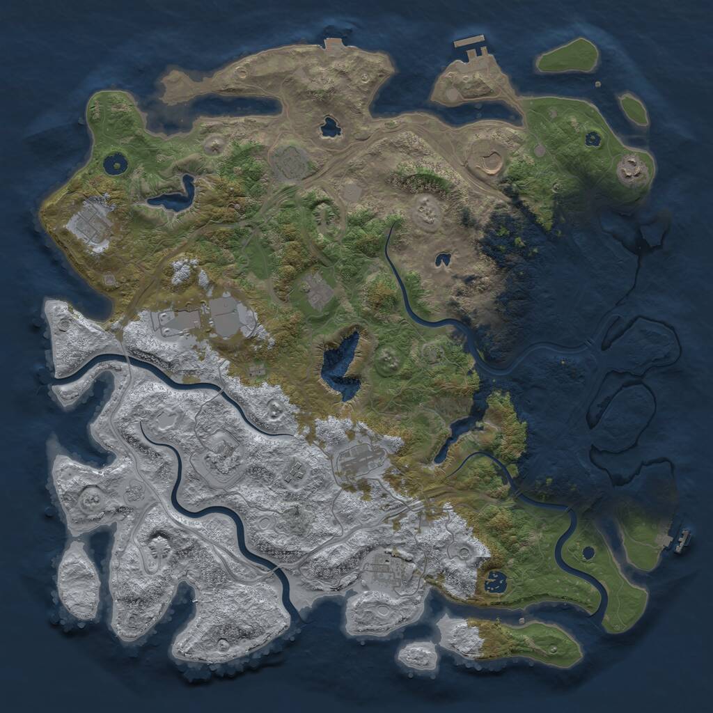 Rust Map: Procedural Map, Size: 4700, Seed: 973950405, 17 Monuments