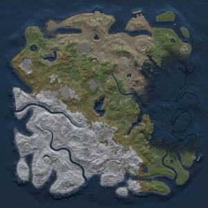 Thumbnail Rust Map: Procedural Map, Size: 4700, Seed: 973950405, 17 Monuments