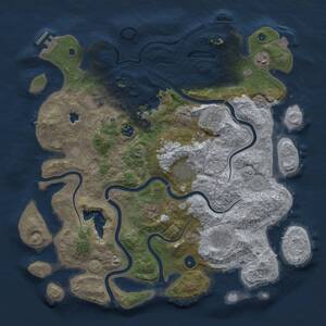 Thumbnail Rust Map: Procedural Map, Size: 4100, Seed: 2054042320, 14 Monuments