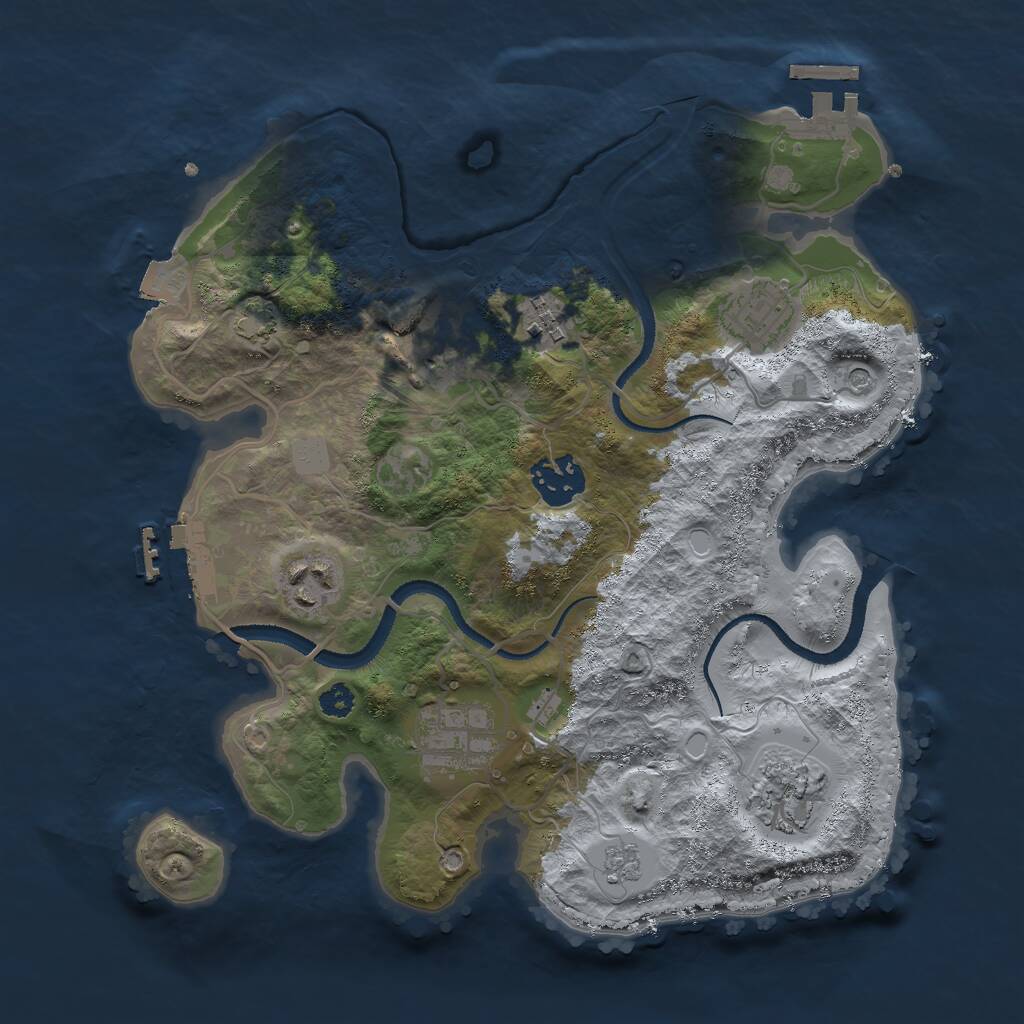 Rust Map: Procedural Map, Size: 3000, Seed: 662807037, 13 Monuments