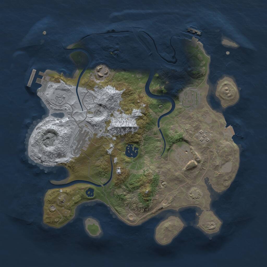 Rust Map: Procedural Map, Size: 3000, Seed: 6469263, 12 Monuments