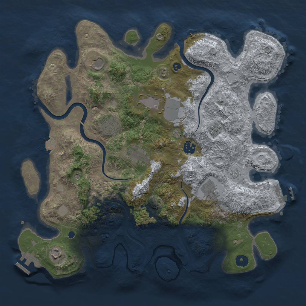 Rust Map: Procedural Map, Size: 3700, Seed: 1637402764, 14 Monuments