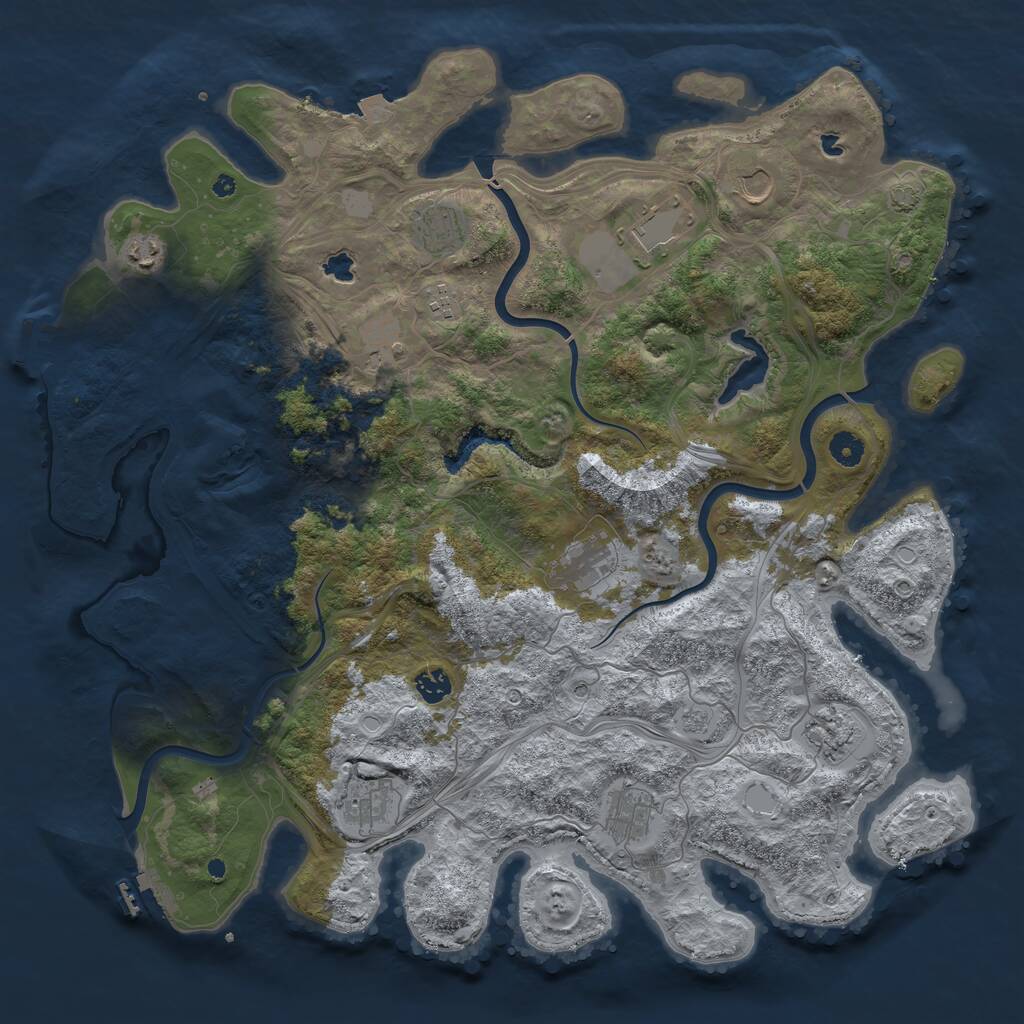 Rust Map: Procedural Map, Size: 4500, Seed: 1015935265, 17 Monuments