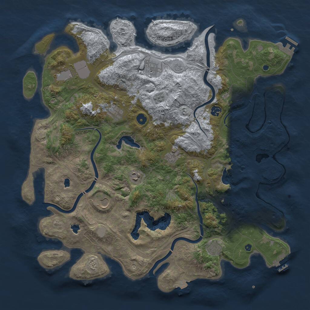 Rust Map: Procedural Map, Size: 4500, Seed: 3072025, 15 Monuments