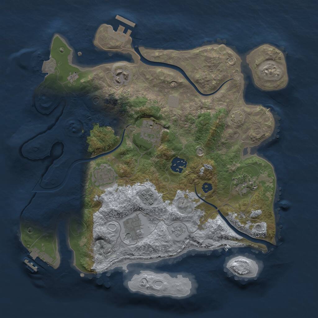 Rust Map: Procedural Map, Size: 3100, Seed: 49526, 13 Monuments