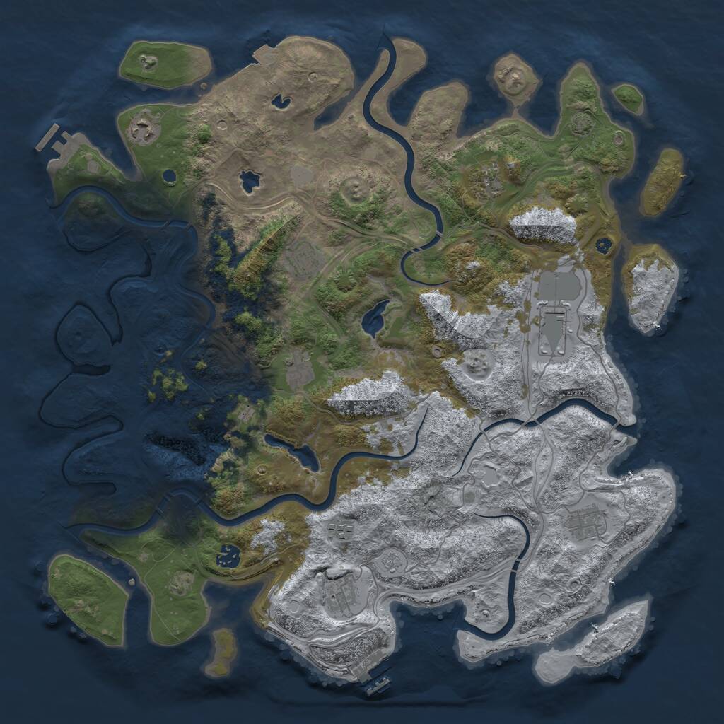 Rust Map: Procedural Map, Size: 4500, Seed: 220174944, 15 Monuments