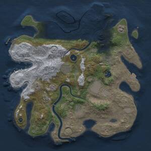 Thumbnail Rust Map: Procedural Map, Size: 3500, Seed: 1914932630, 15 Monuments