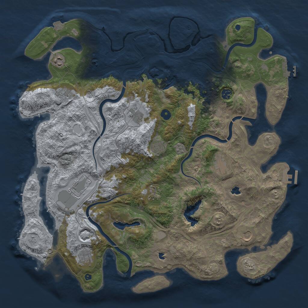 Rust Map: Procedural Map, Size: 4500, Seed: 11232, 17 Monuments