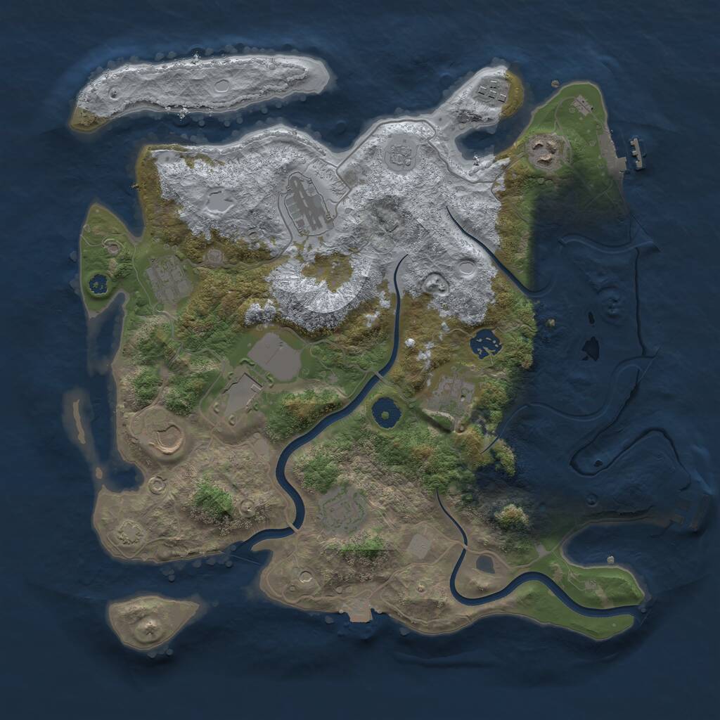 Rust Map: Procedural Map, Size: 3750, Seed: 432066770, 15 Monuments