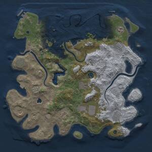 Thumbnail Rust Map: Procedural Map, Size: 4000, Seed: 717612556, 17 Monuments