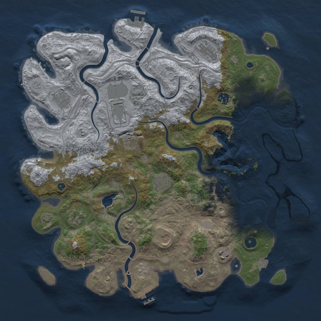 Rust Map: Procedural Map, Size: 4250, Seed: 691480191, 16 Monuments