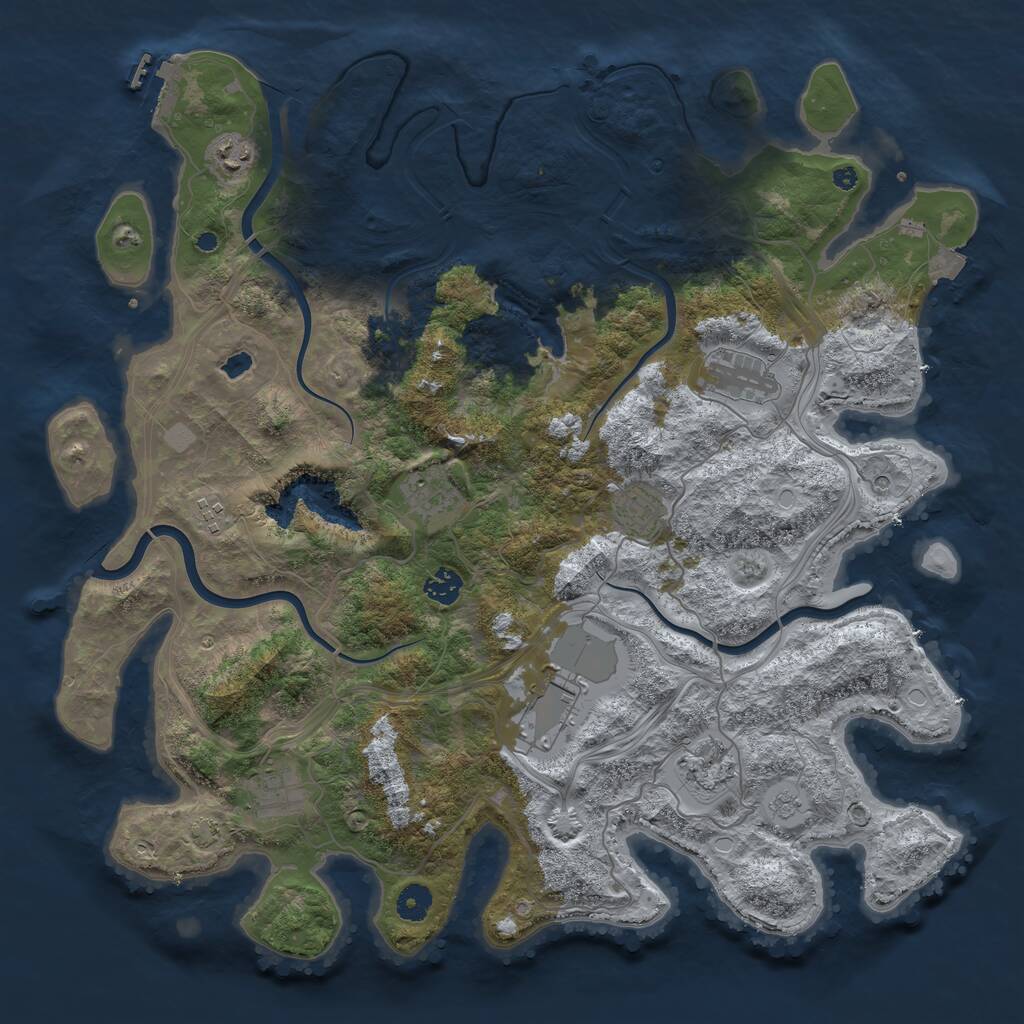 Rust Map: Procedural Map, Size: 4250, Seed: 1755430397, 14 Monuments