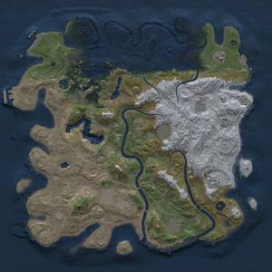 Thumbnail Rust Map: Procedural Map, Size: 4300, Seed: 6215128, 16 Monuments