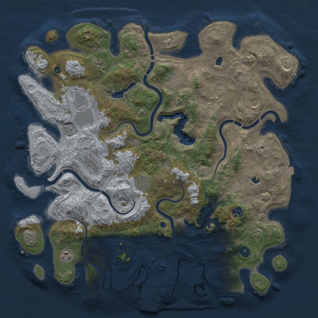 Rust Map: Procedural Map, Size: 4500, Seed: 1522450409, 15 Monuments