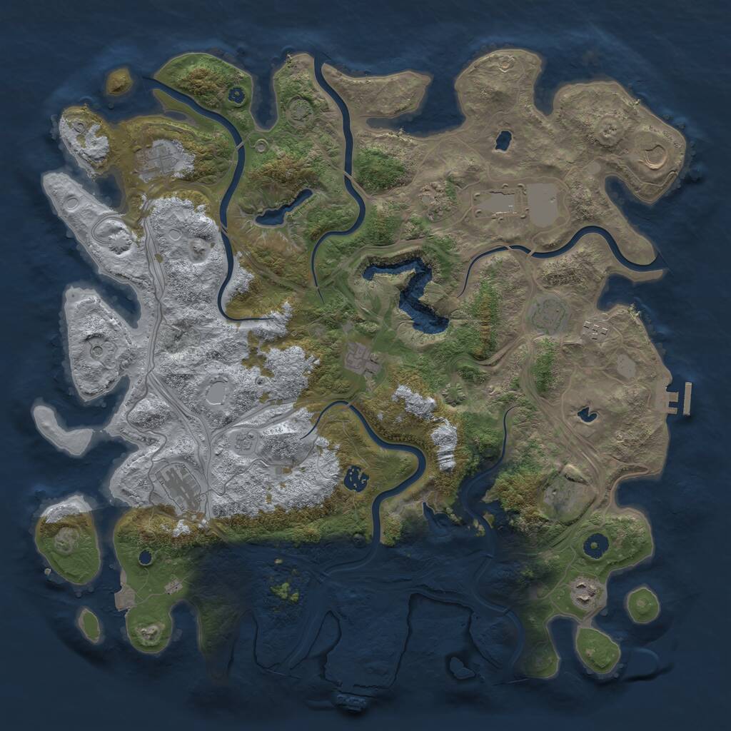 Rust Map: Procedural Map, Size: 4500, Seed: 1522450409, 17 Monuments