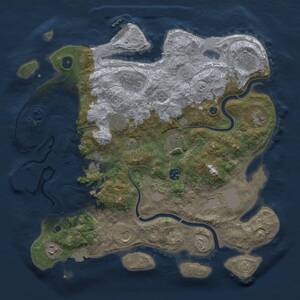 Thumbnail Rust Map: Procedural Map, Size: 3999, Seed: 1128594096, 17 Monuments
