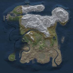 Thumbnail Rust Map: Procedural Map, Size: 3000, Seed: 838779270, 12 Monuments