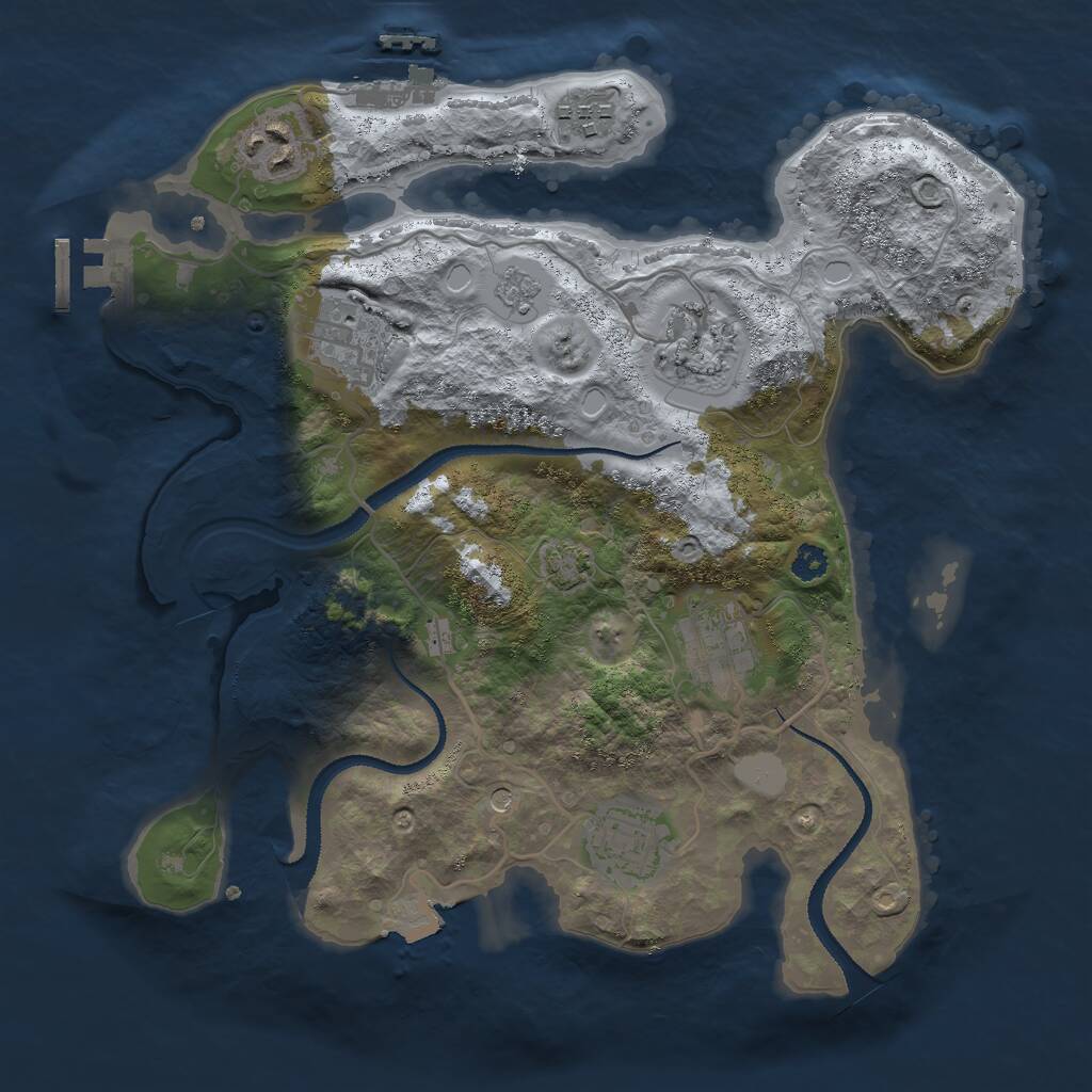 Rust Map: Procedural Map, Size: 3000, Seed: 838779270, 12 Monuments