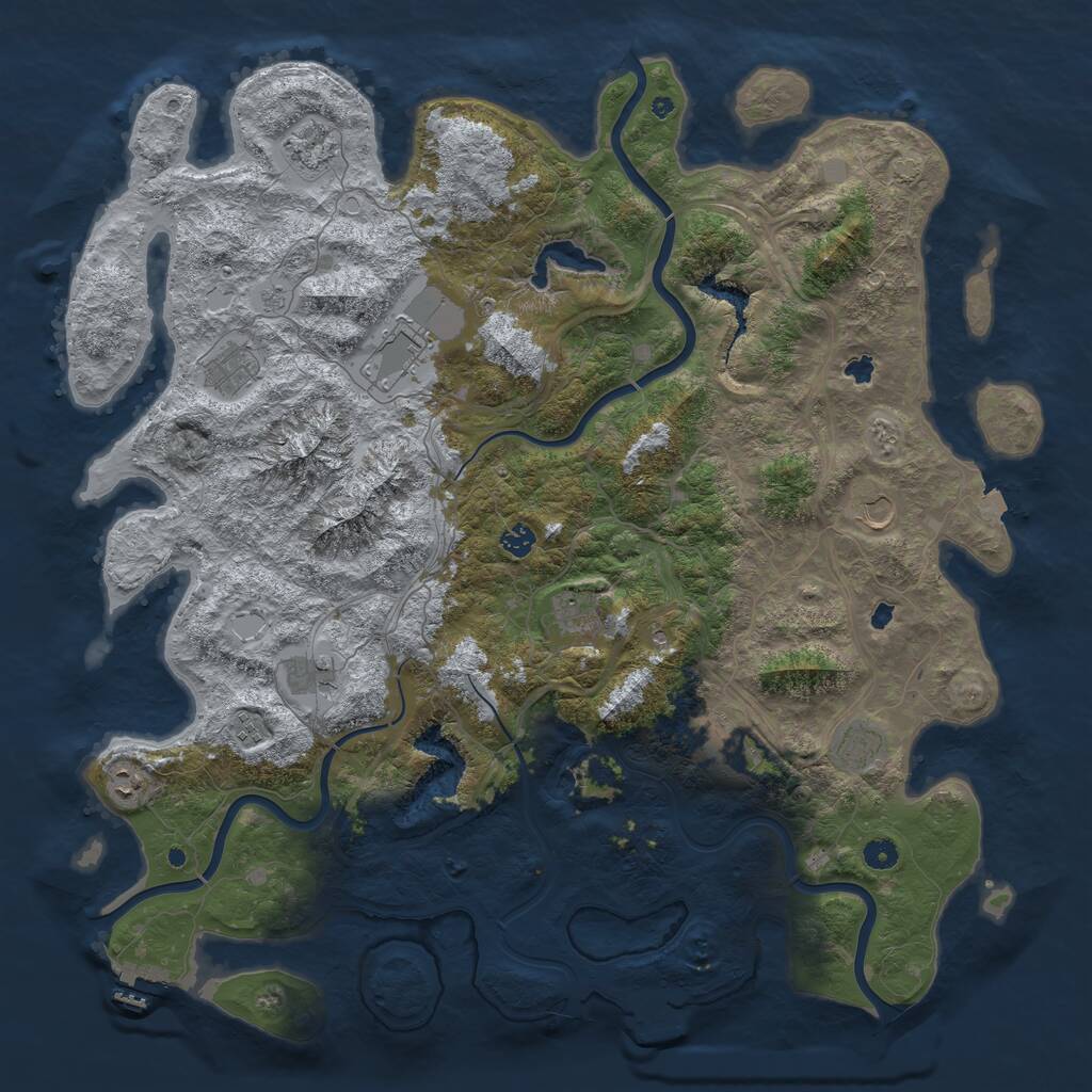Rust Map: Procedural Map, Size: 5000, Seed: 1777035427, 17 Monuments