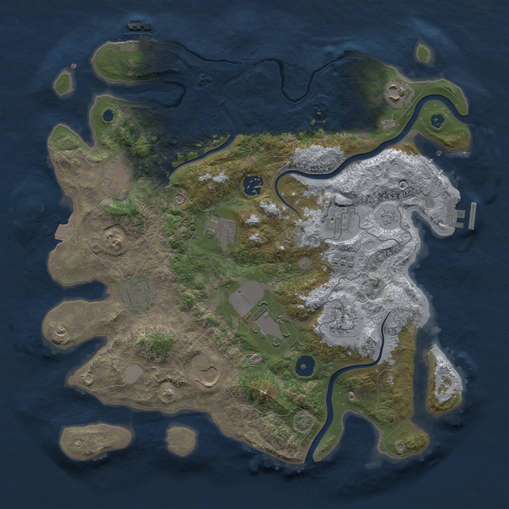 Rust Map: Procedural Map, Size: 3750, Seed: 792043460, 16 Monuments