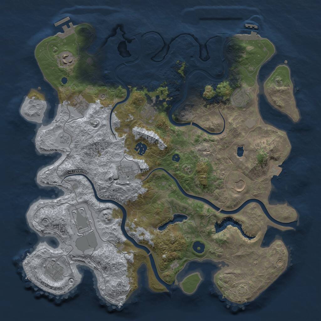 Rust Map: Procedural Map, Size: 4000, Seed: 1397704231, 16 Monuments