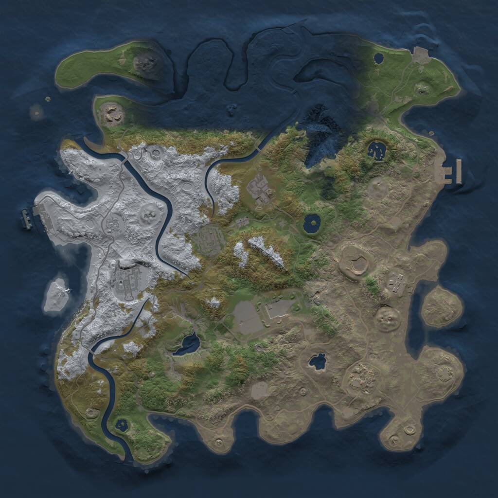 Rust Map: Procedural Map, Size: 4000, Seed: 255808186, 15 Monuments