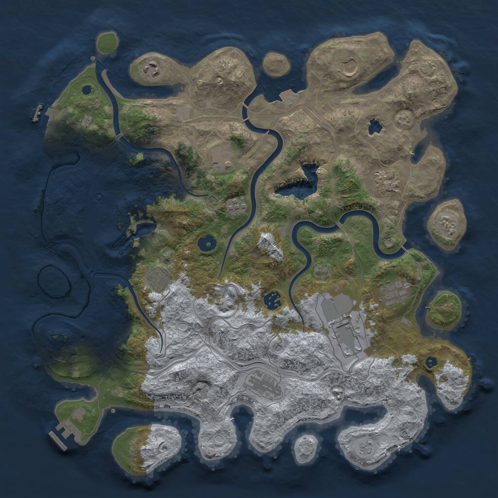 Rust Map: Procedural Map, Size: 4250, Seed: 2112925396, 16 Monuments