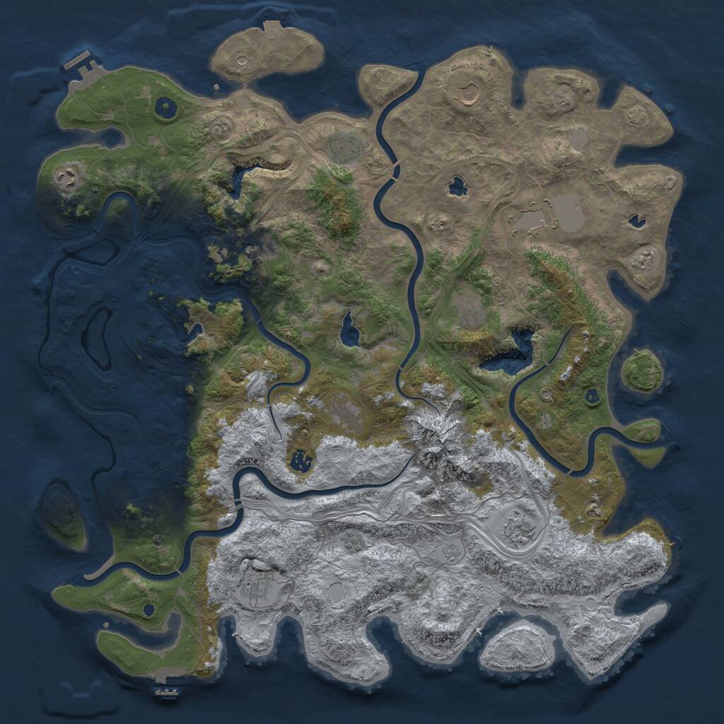 Rust Map: Procedural Map, Size: 5000, Seed: 21868611, 17 Monuments
