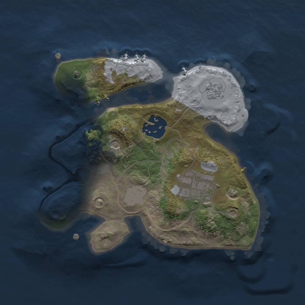 Rust Map: Procedural Map, Size: 2000, Seed: 1322233555, 5 Monuments