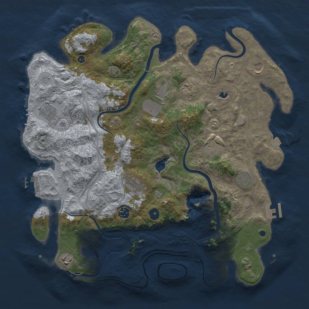Rust Map: Procedural Map, Size: 4250, Seed: 680901557, 16 Monuments