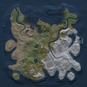 Thumbnail Rust Map: Procedural Map, Size: 3500, Seed: 406728389, 15 Monuments