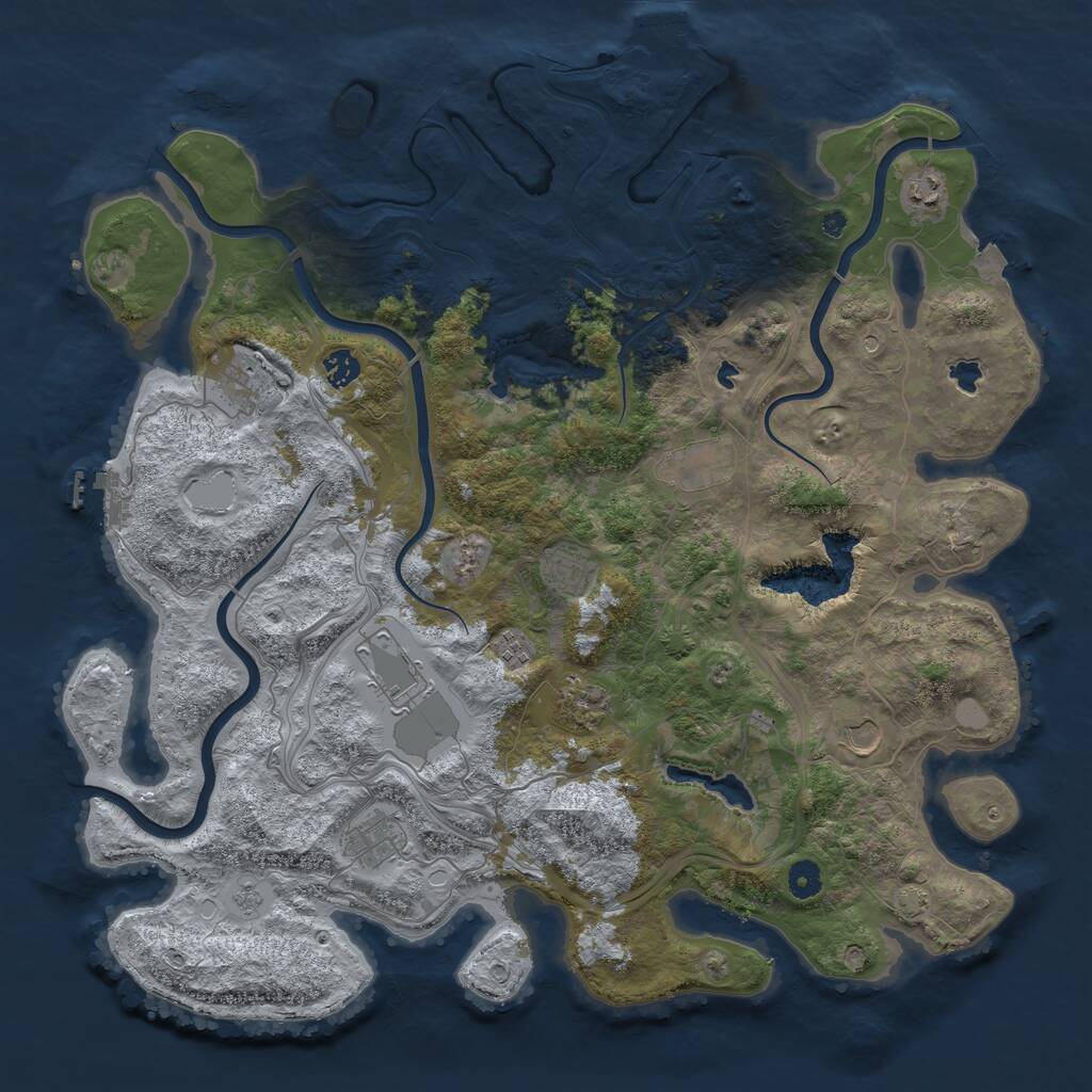 Rust Map: Procedural Map, Size: 4500, Seed: 1560230955, 16 Monuments
