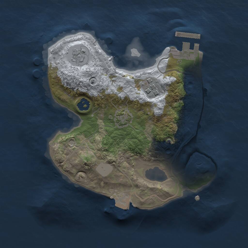 Rust Map: Procedural Map, Size: 2000, Seed: 466786737, 5 Monuments