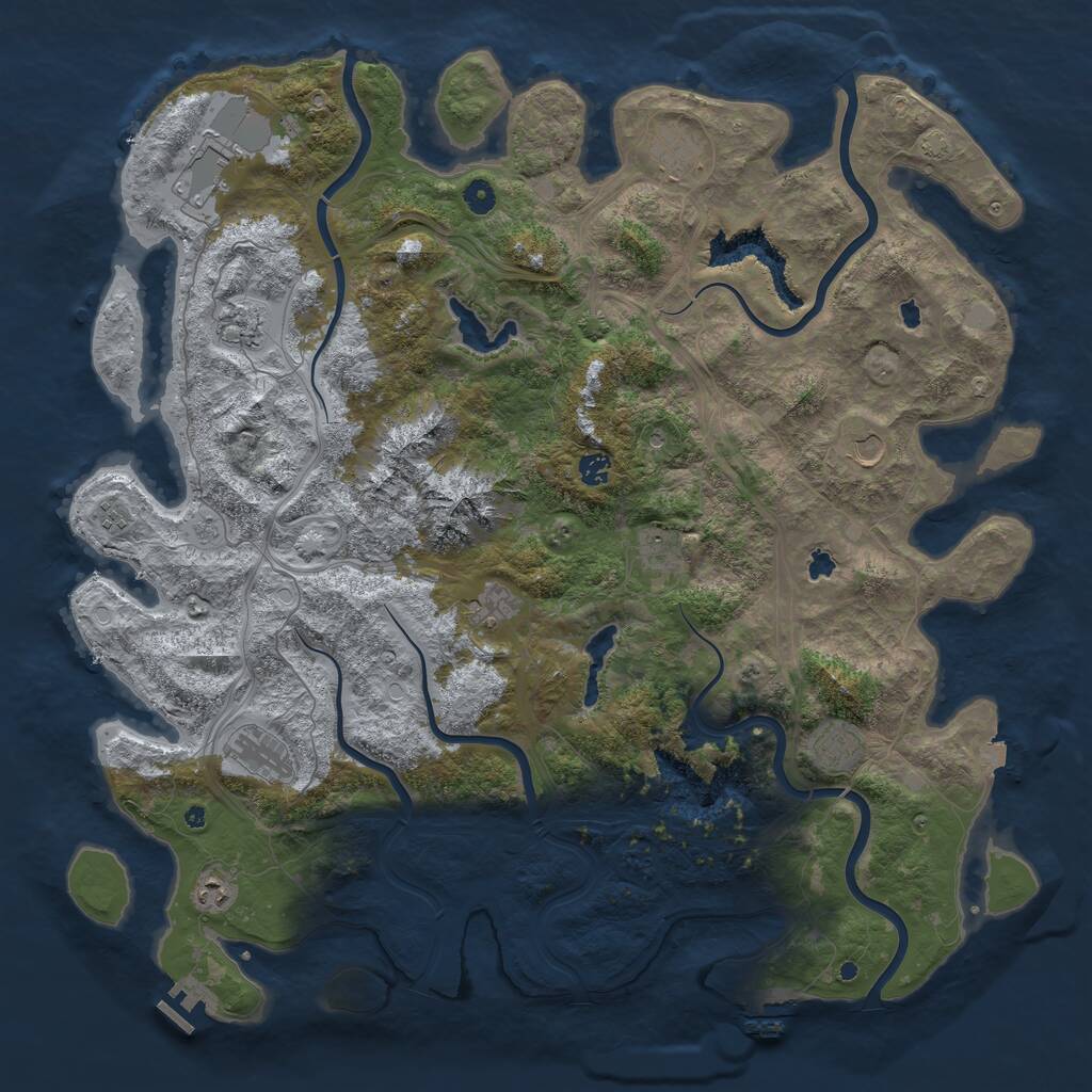 Rust Map: Procedural Map, Size: 5000, Seed: 1407, 17 Monuments