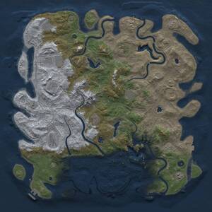 Thumbnail Rust Map: Procedural Map, Size: 5000, Seed: 1407, 17 Monuments