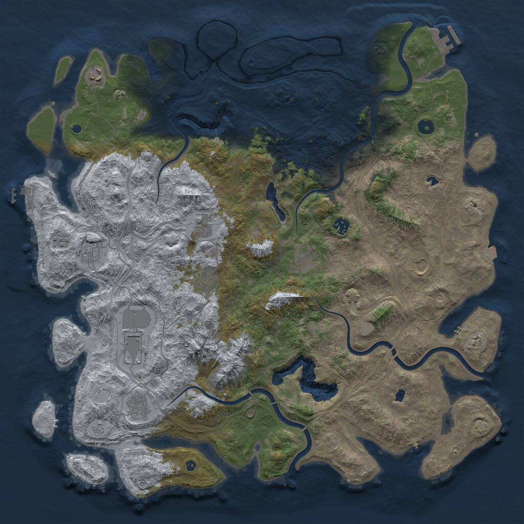 Rust Map: Procedural Map, Size: 5000, Seed: 1182428577, 16 Monuments